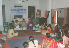 Dr. Nandini Azad, Member-Secretary, ICPRD, interacting with women of SHG groups at Mohanpur, Deoghar, Jharkhand,  May 2006