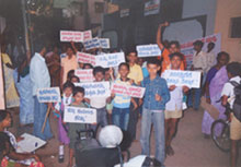 School children&rsquo;s rally against gender based violence, Bangalore, Karnataka